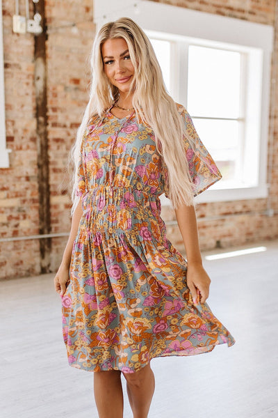 SALE - Lisa Floral Smocked Dress | Size Small