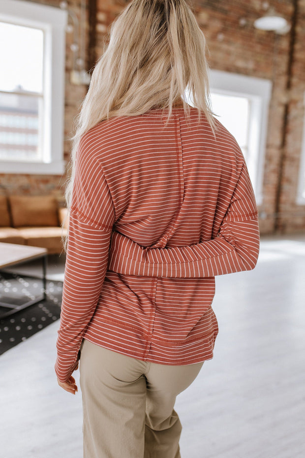 Liza Striped Long Sleeve Top | S-XL