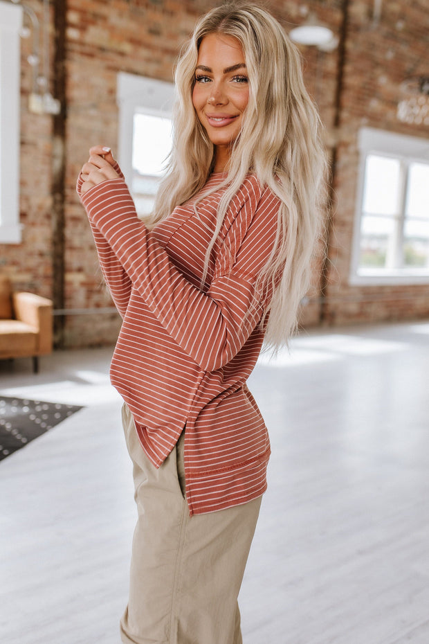 Liza Striped Long Sleeve Top | S-XL