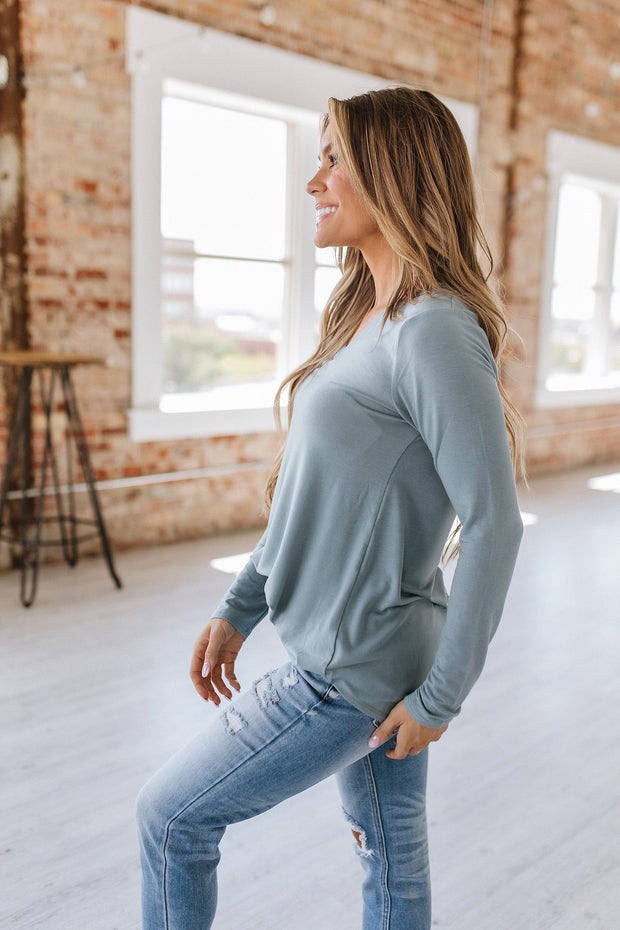Long Sleeve V-Neck Swing Tunic