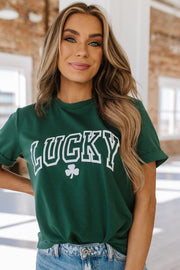 LUCKY Clover Round Neck T Shirt | S-2XL