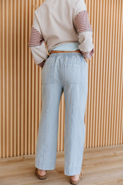 Lunaris Striped Mid Rise Drawstring Jeans | DROPSHIP