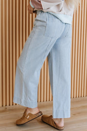 Lunaris Striped Mid Rise Drawstring Jeans | DROPSHIP