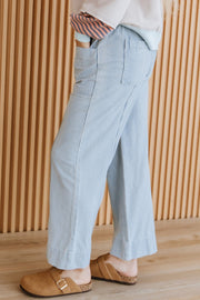 Lunaris Striped Mid Rise Drawstring Jeans