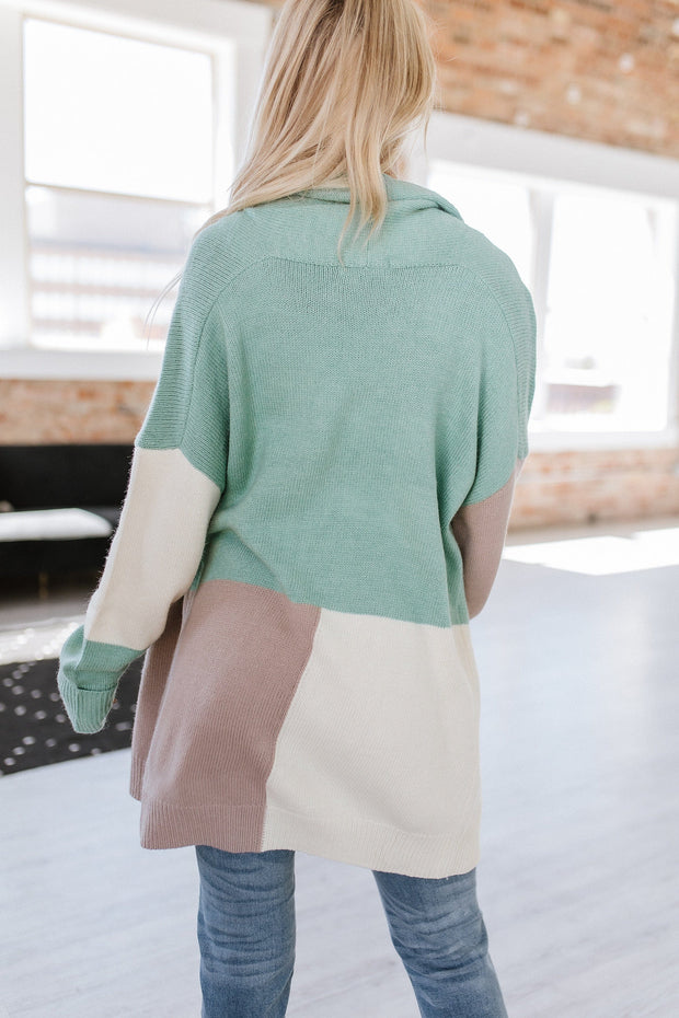 Mabel Colorblock Draped Cardigan | S-XL