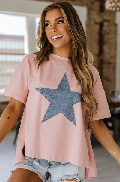 Maleah Star Patch Oversized Tee | S-XL