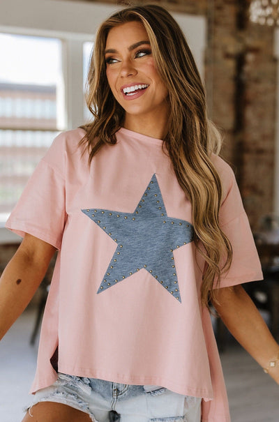 Maleah Star Patch Oversized Tee | S-XL