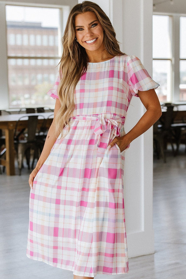 Manny Checkered Midi Dress | S-XL