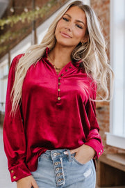Marjorie Long Sleeve Velvet Blouse | DROPSHIP