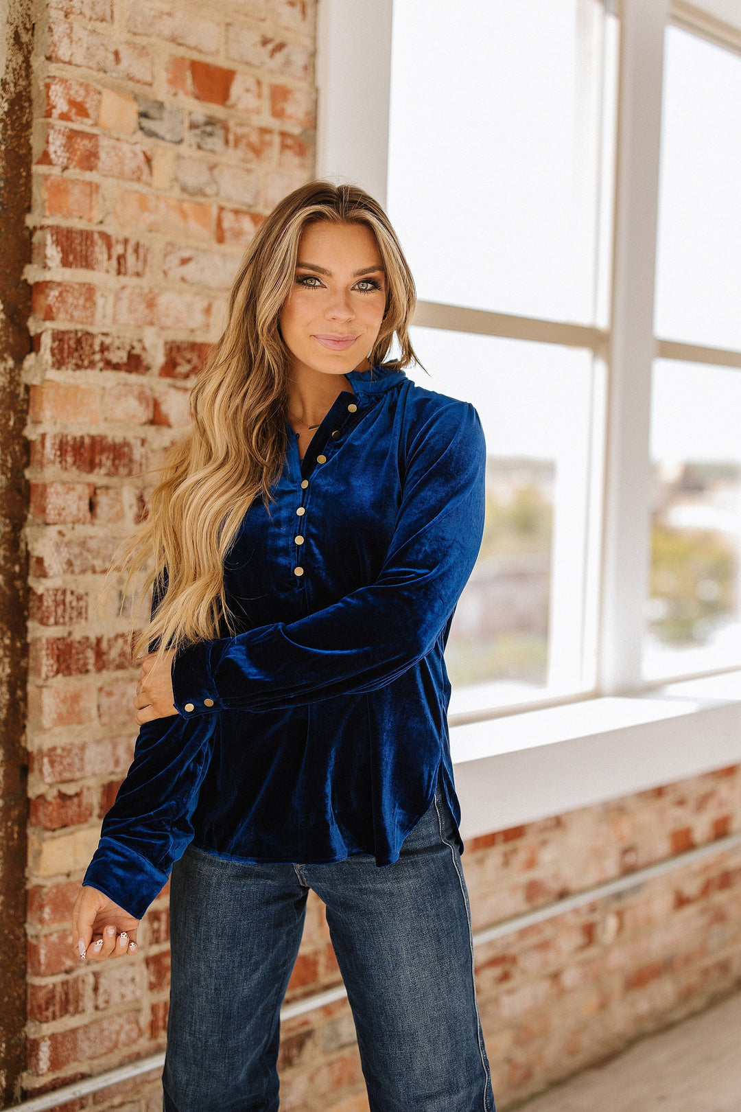 SALE - Marjorie Long Sleeve Velvet Blouse – Liam & Company