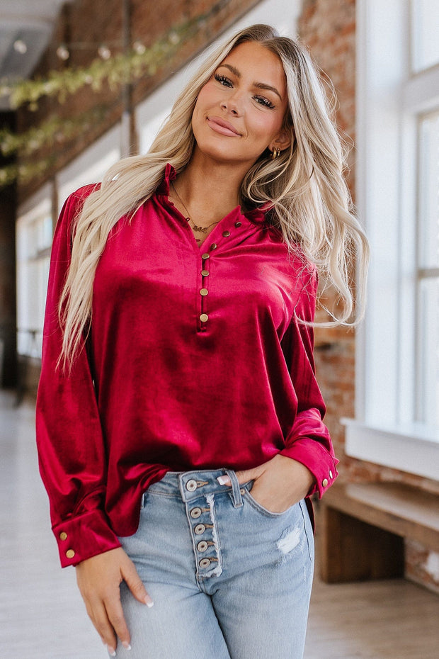 Marjorie Long Sleeve Velvet Blouse | S-2XL | PRE ORDER