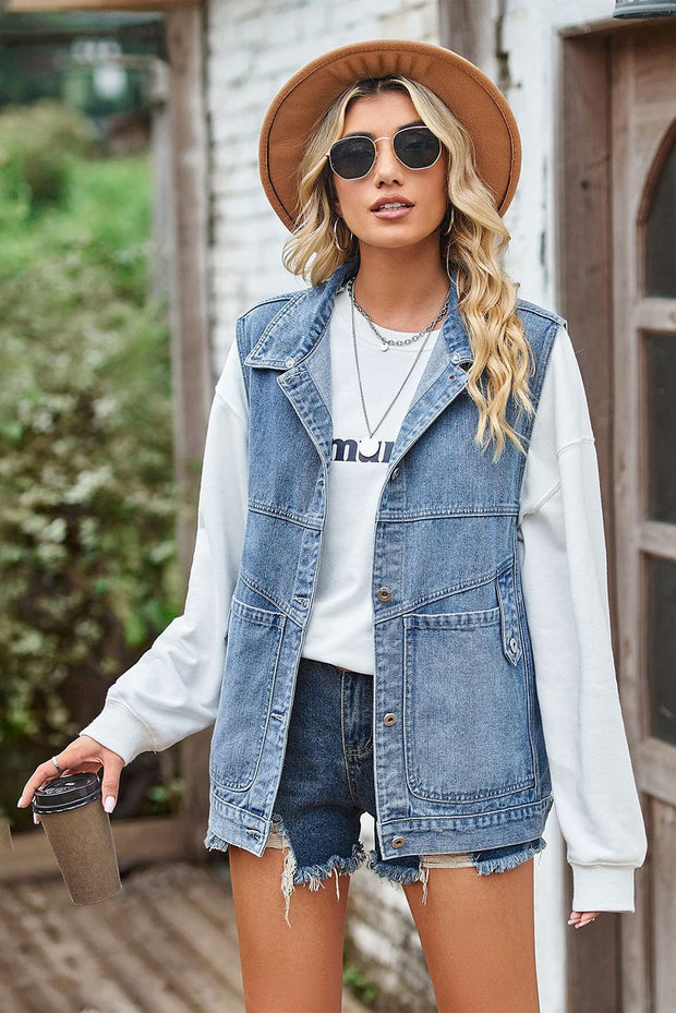 Mayci Loose Denim Vest