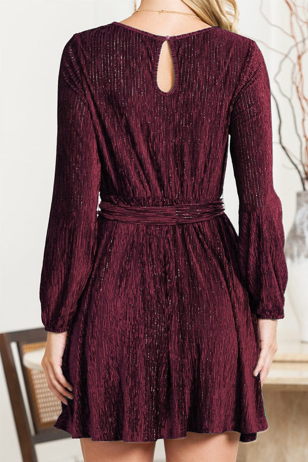 Meri Crinkle Velvet Dress | S-XL