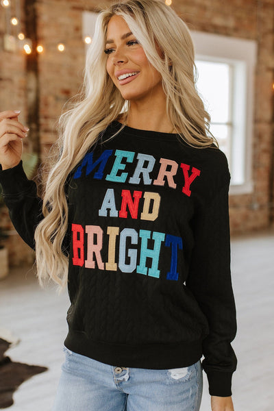 Merry & Bright Quilted Sweatshirt | S-2XL