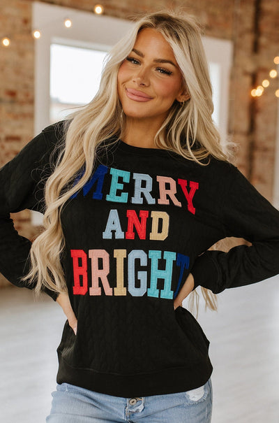 Merry & Bright Quilted Sweatshirt