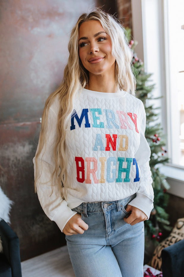 Merry & Bright Quilted Sweatshirt | S-2XL