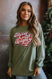 Merry & Bright Sequin Cord Sweatshirt | S-2XL