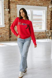 Merry Tinsel Letter Sweater | S-2XL | PRE ORDER