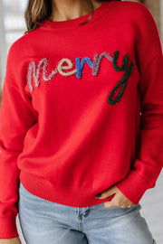 Merry Tinsel Letter Sweater | S-2XL | PRE ORDER