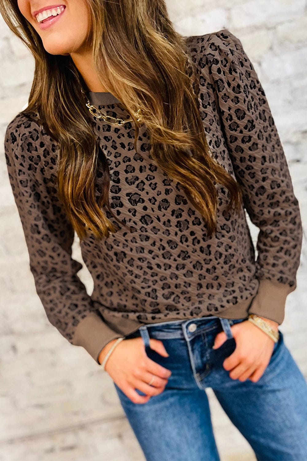 Millie Leopard Print Long Sleeve Top | DROPSHIP
