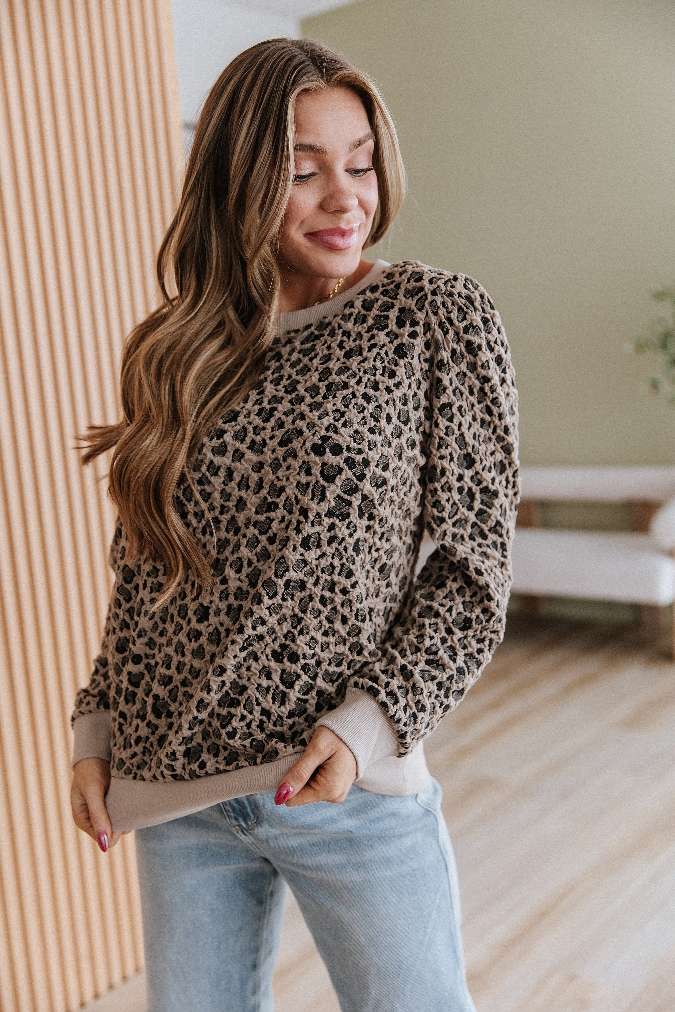 Millie Leopard Print Long Sleeve Top | DROPSHIP