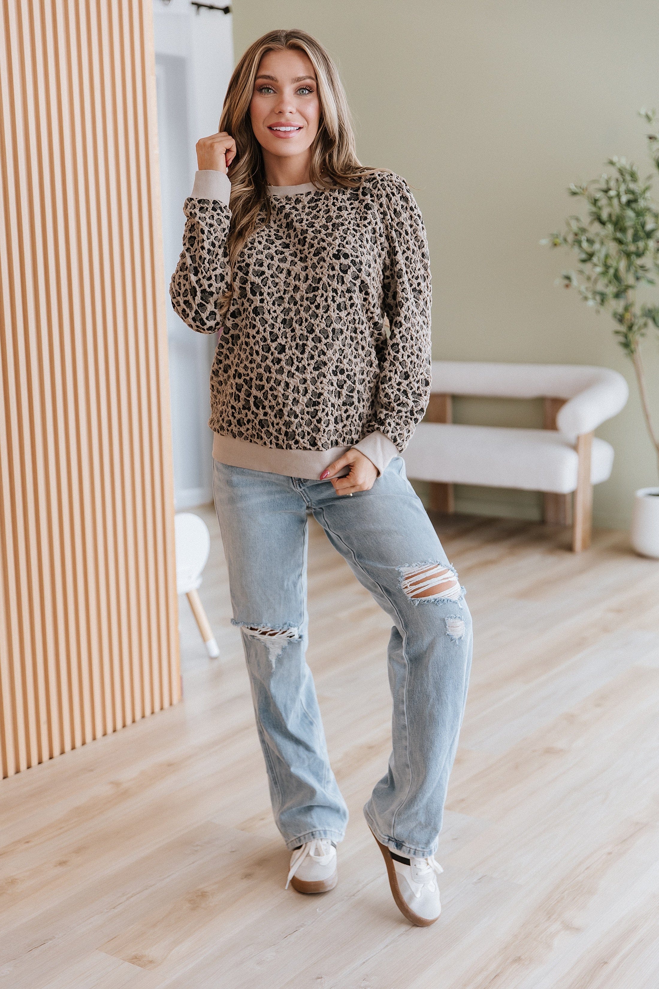 Millie Leopard Print Long Sleeve Top | DROPSHIP