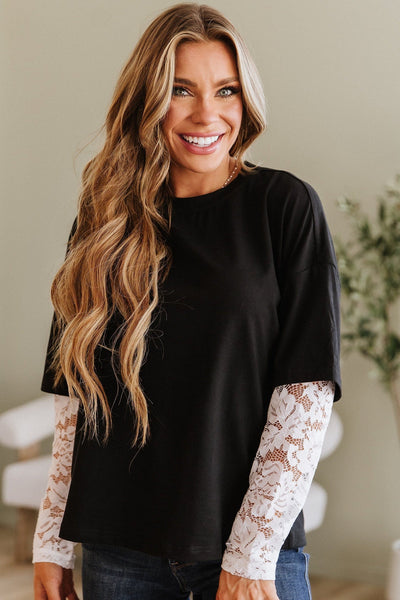 Mireille Lace Long Sleeve Top