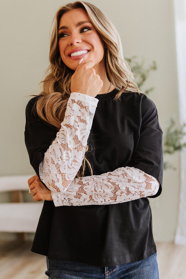 Mireille Lace Long Sleeve Top