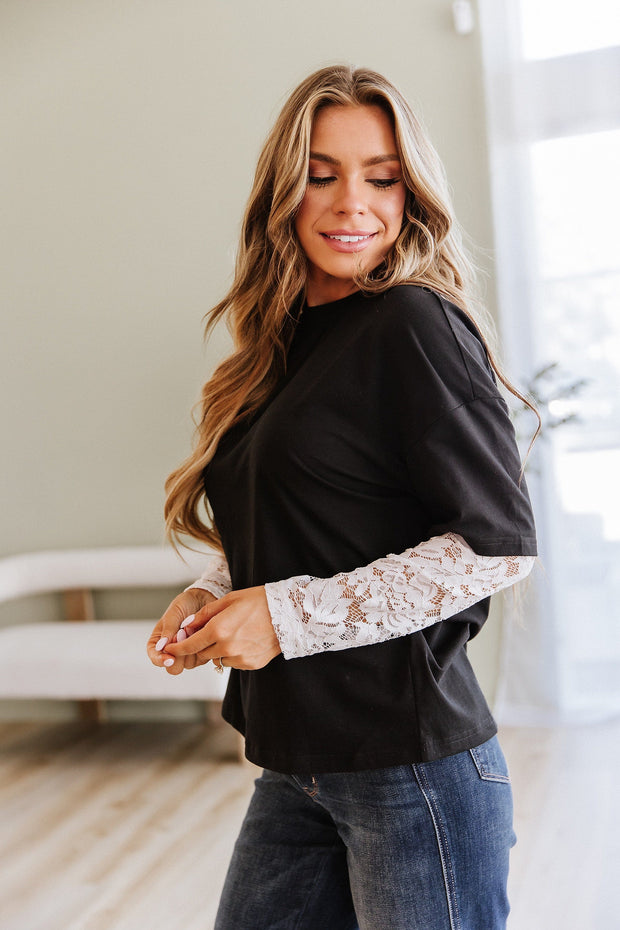 Mireille Lace Long Sleeve Top