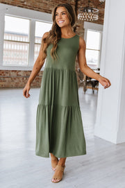 SALE - Monterey Tiered Midi Dress | Size 1XL-3XL