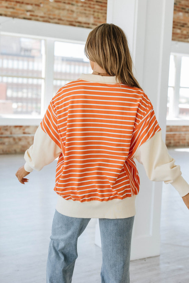 SALE - Mori Striped Loose Sweatshirt | Size Small