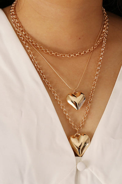 Multi Layer Heart Shape Pendant Necklace