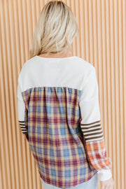 Novalie Patchwork Henley Top | DROPSHIP