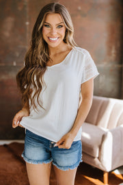 SALE - Oliver Crochet Button Back Blouse