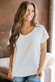 SALE - Oliver Crochet Button Back Blouse