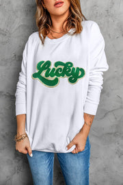 Olsen Lucky Letter Graphic Sweatshirt