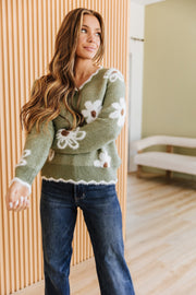 Ophelia Floral Scalloped Sweater