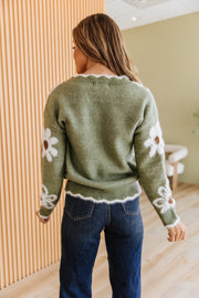 Ophelia Floral Scalloped Sweater