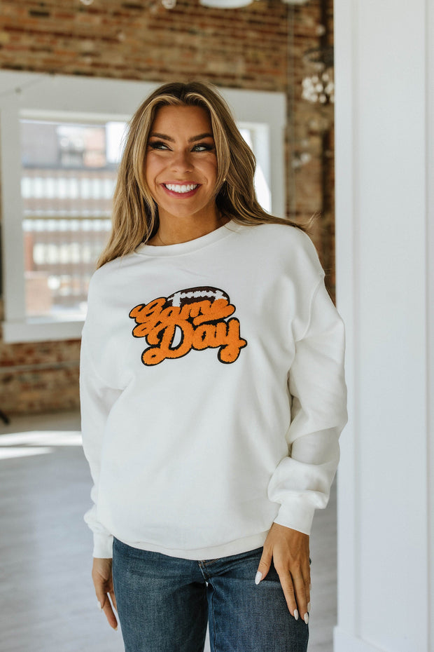 Orange Cursive Game Day Sweatshirt | S-XL