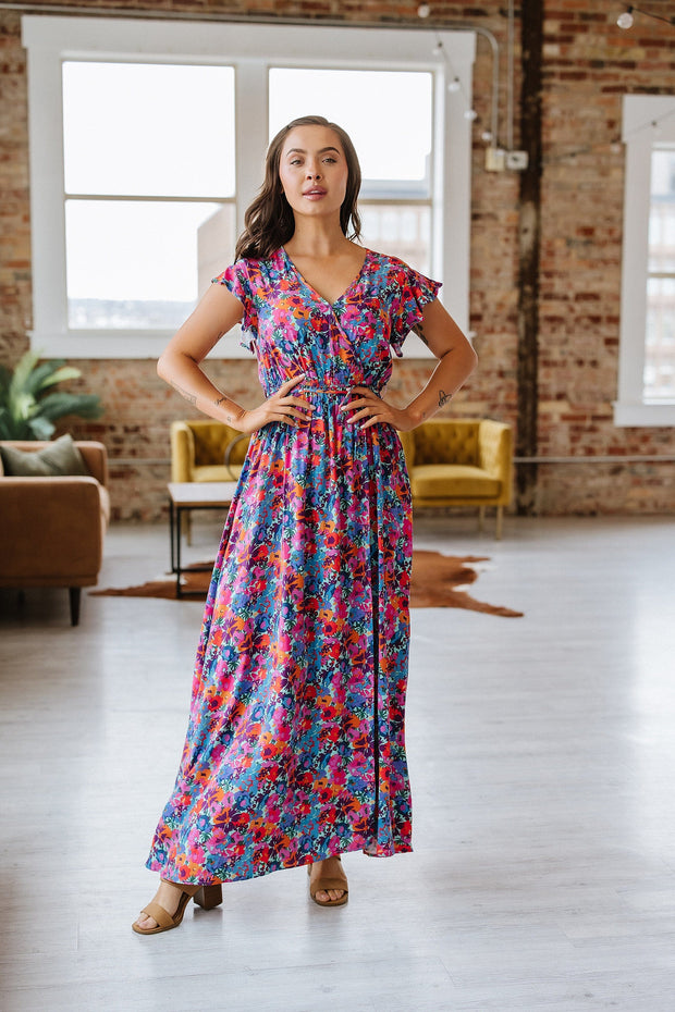 Perez Floral Print Maxi Dress