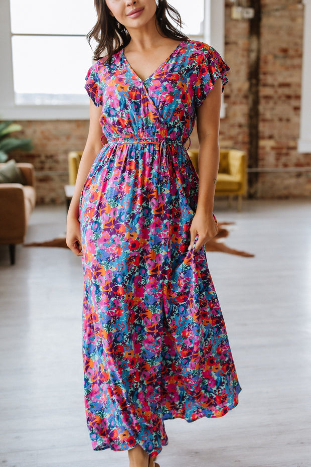 Perez Floral Print Maxi Dress