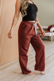 Pheobe Leopard Drawstring Fleece Pants | DROPSHIP