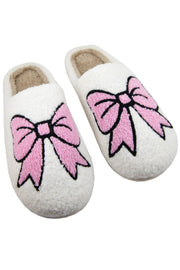 Pink Bowknot Fuzzy Slippers | PRE ORDER