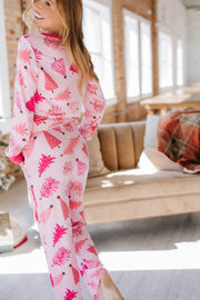 Pink Christmas Tree Holiday Pajama Set | DROPSHIP