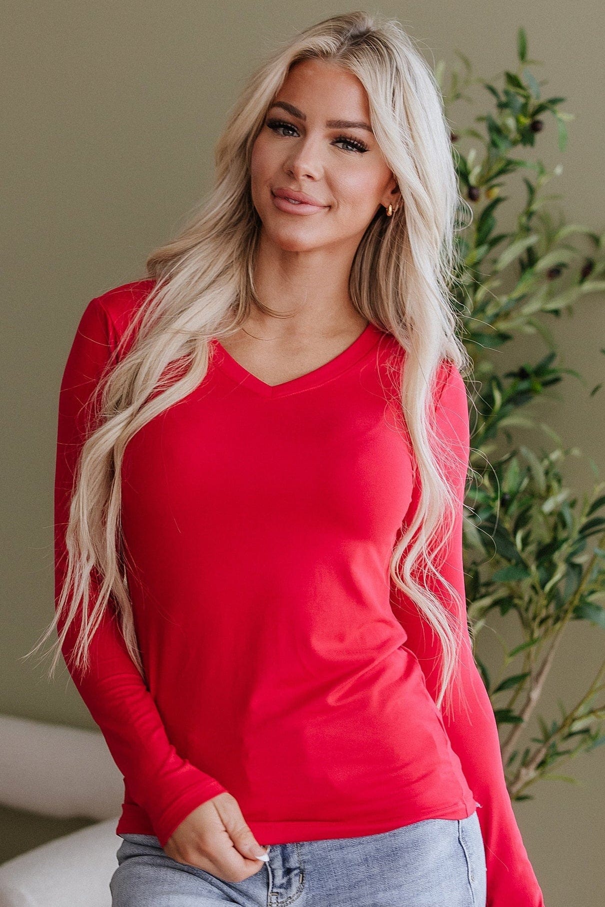 Polly Long Sleeve V-Neck