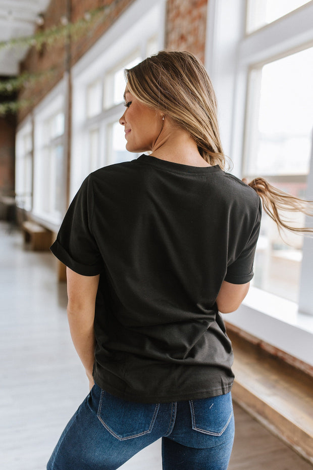 Pumpkin Flower Print Graphic Tee | DROPSHIP