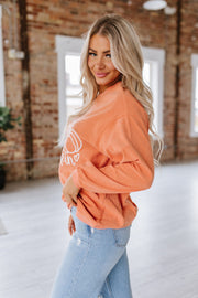 Pumpkin Oversized Corduroy Sweatshirt | S-2XL