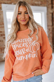 Pumpkin Oversized Corduroy Sweatshirt | S-2XL