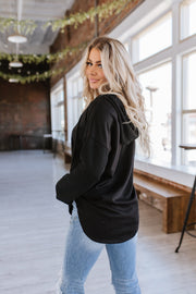 SALE - Rachel Hooded Sweater Shacket | Size 2XL