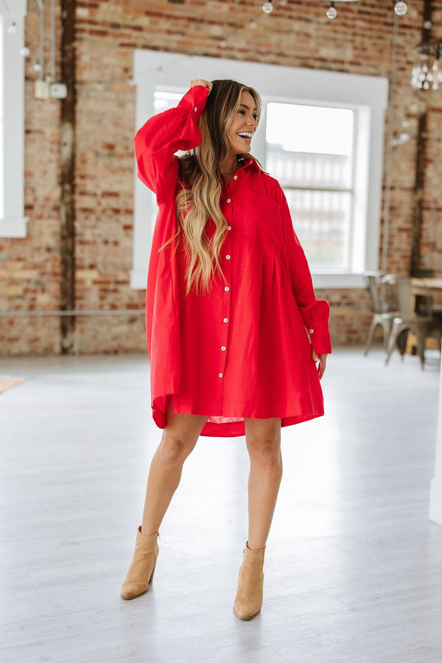 Raelie Button Up Shirt Dress | S-XL | PRE ORDER